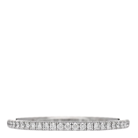 18K White Gold Diamond 1.5mm Etincelle de Cartier Wedding Band Ring 55 7.25