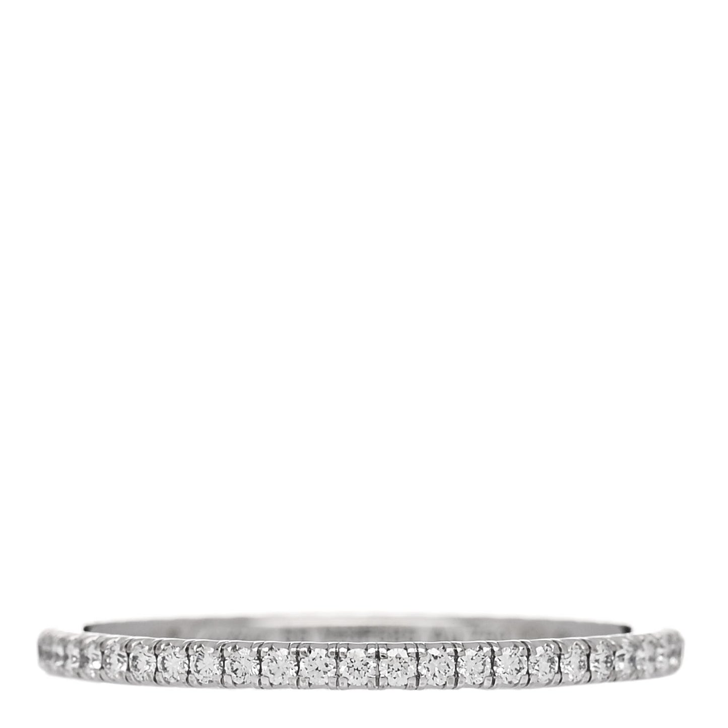 18K White Gold Diamond 1.5mm Etincelle de Cartier Wedding Band Ring 55 7.25