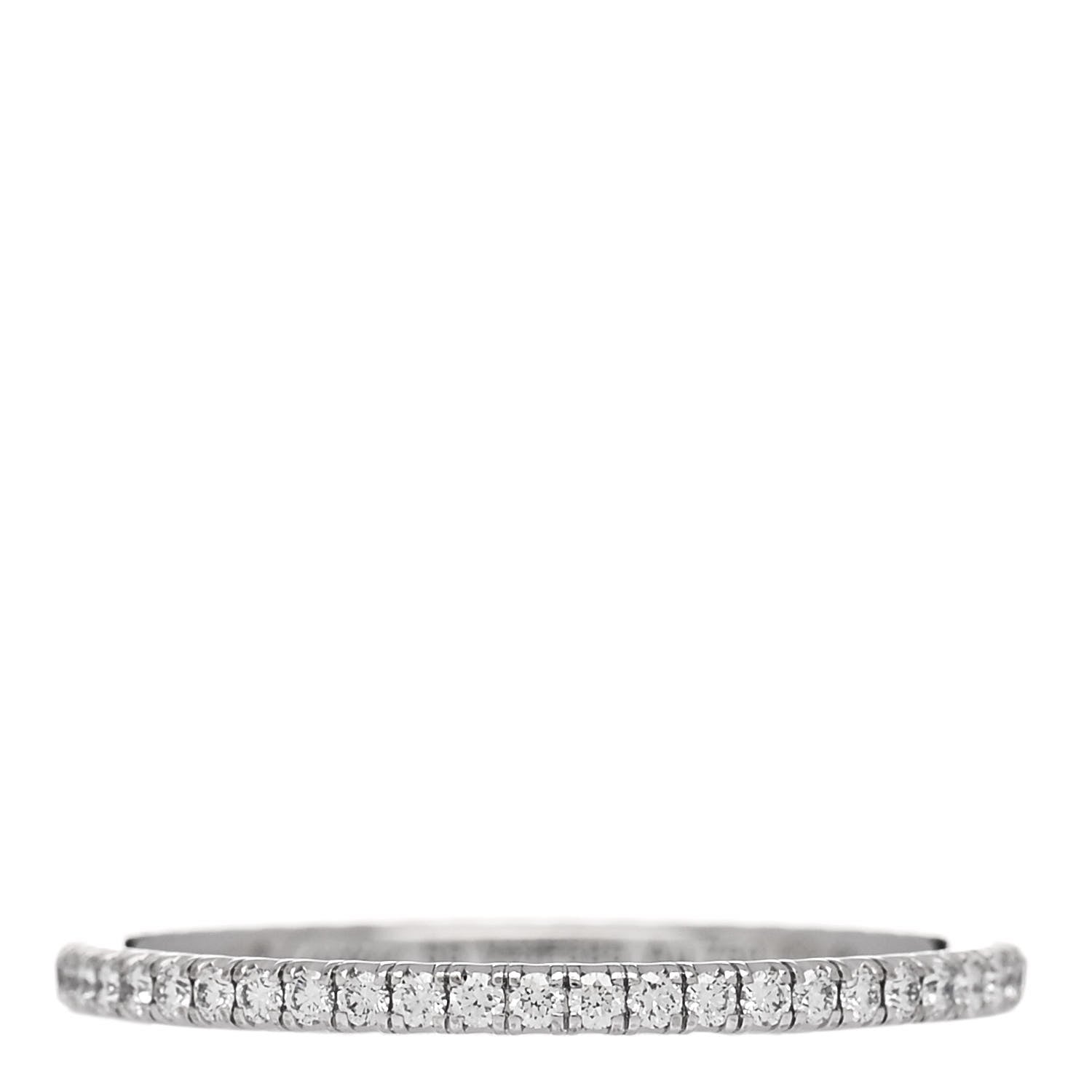 Cartier 18K White Gold Diamond 1.5mm Etincelle de Cartier Wedding Band Ring 55 7.25 1 of 5