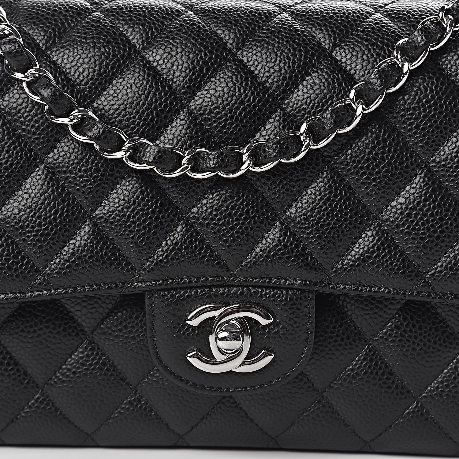 Chanel Caviar Quilted Medium Double Flap Black 10 of 11