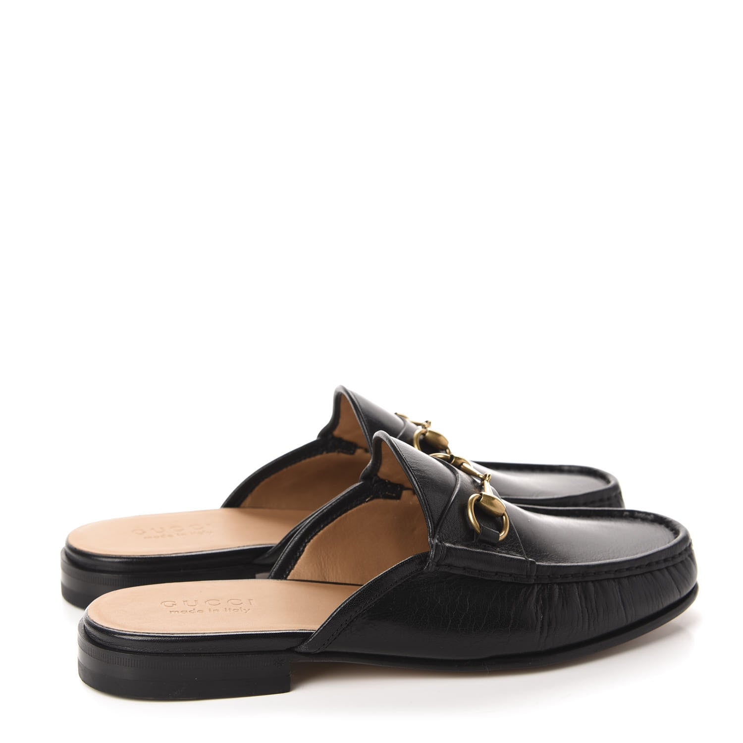 Gucci Goatskin Mens Horsebit Slippers 10 Black 4 of 10