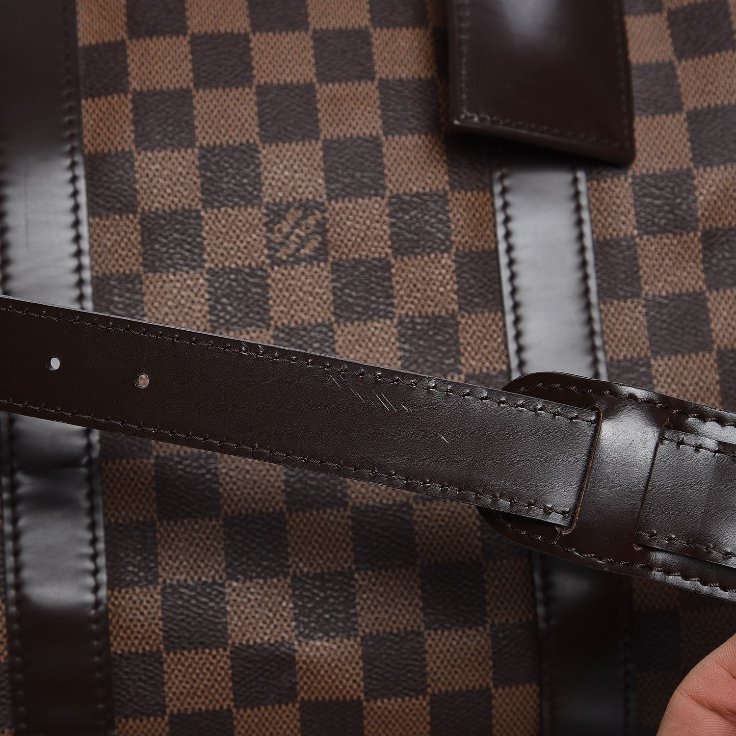 Louis Vuitton Damier Ebene Keepall Bandouliere 55 10 of 17