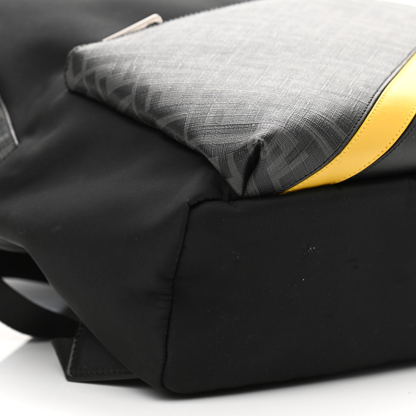Glazed Fabric Nylon FF 1974 Diagonal Pouch Pocket Backpack Black Sunflower