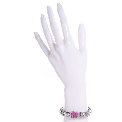 John Hardy Sterling Silver Pink Sapphire Braided Classic Clasp Bracelet Medium 2 of 7