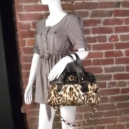 Marc Jacobs Leopard Print Shearling Chain Link Satchel 2 of 7