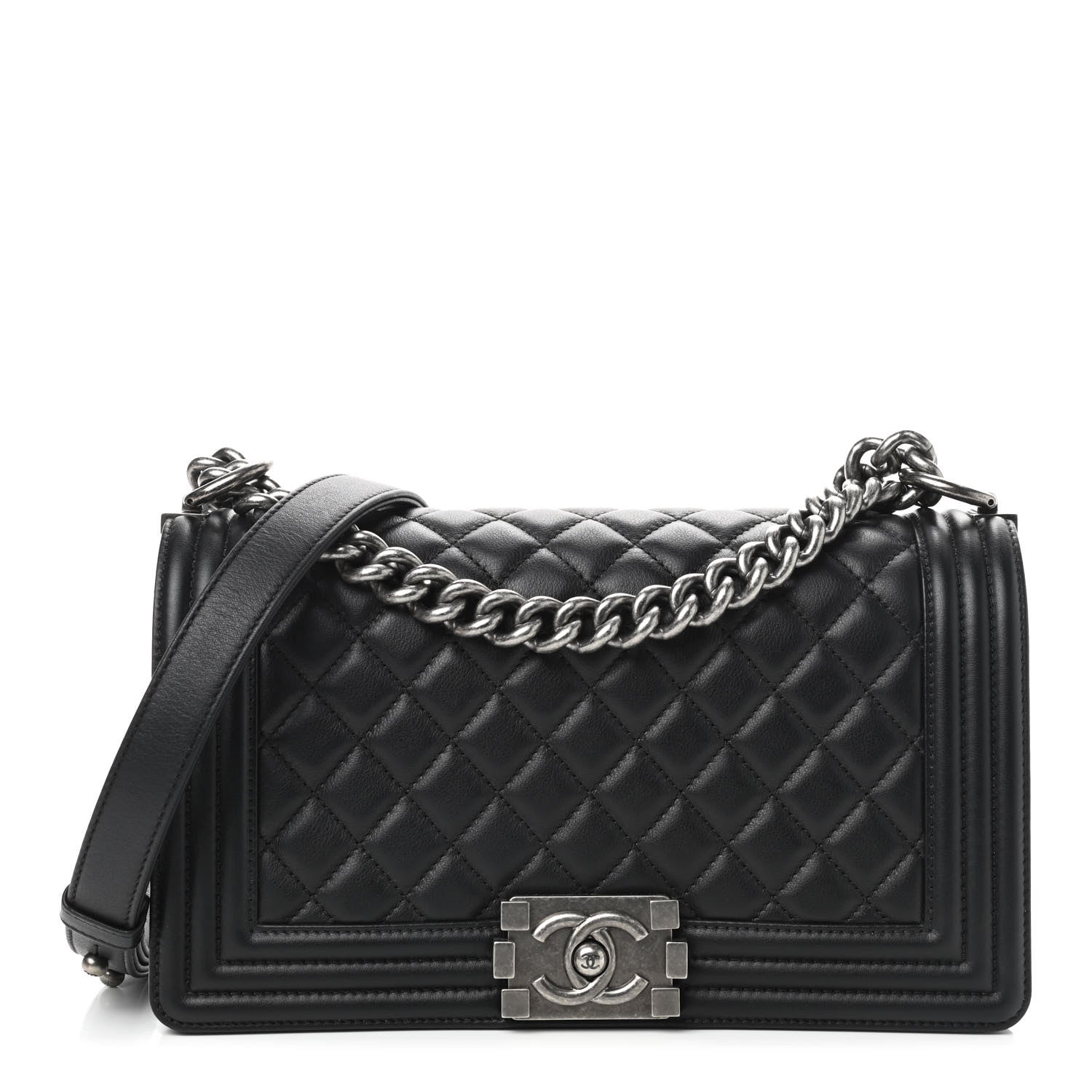 Chanel Calfskin Quilted Medium Boy Flap Black 1 of 9