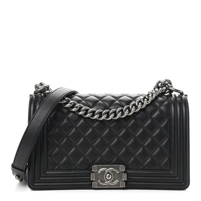 Chanel Calfskin Quilted Medium Boy Flap Black 1 of 9