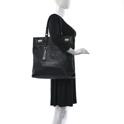 Salvatore Ferragamo Calfskin Tote Black 2 of 9