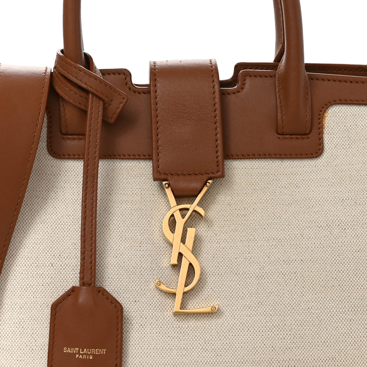 Canvas Calfskin Baby Monogram Downtown Cabas Greggio Brick