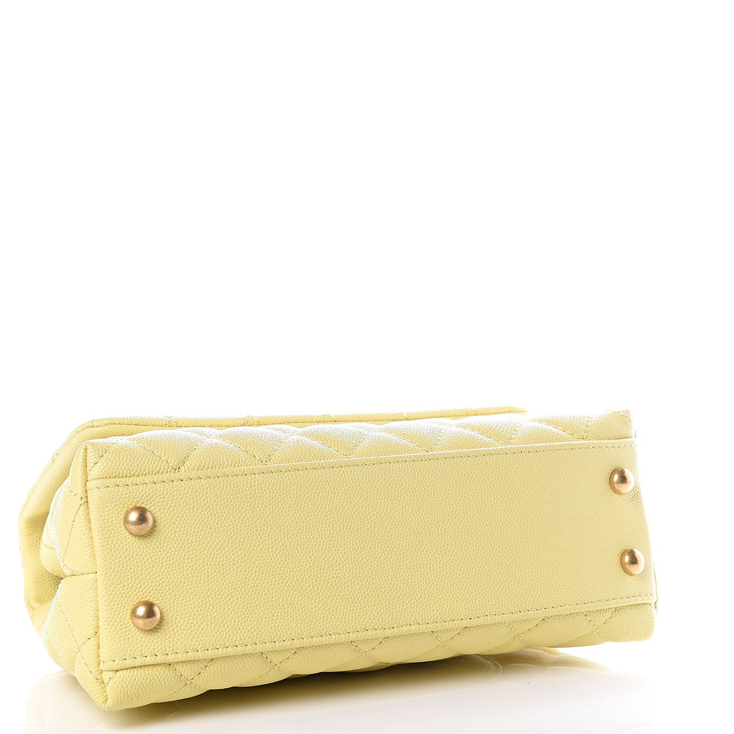 Caviar Quilted Mini Coco Handle Flap Yellow