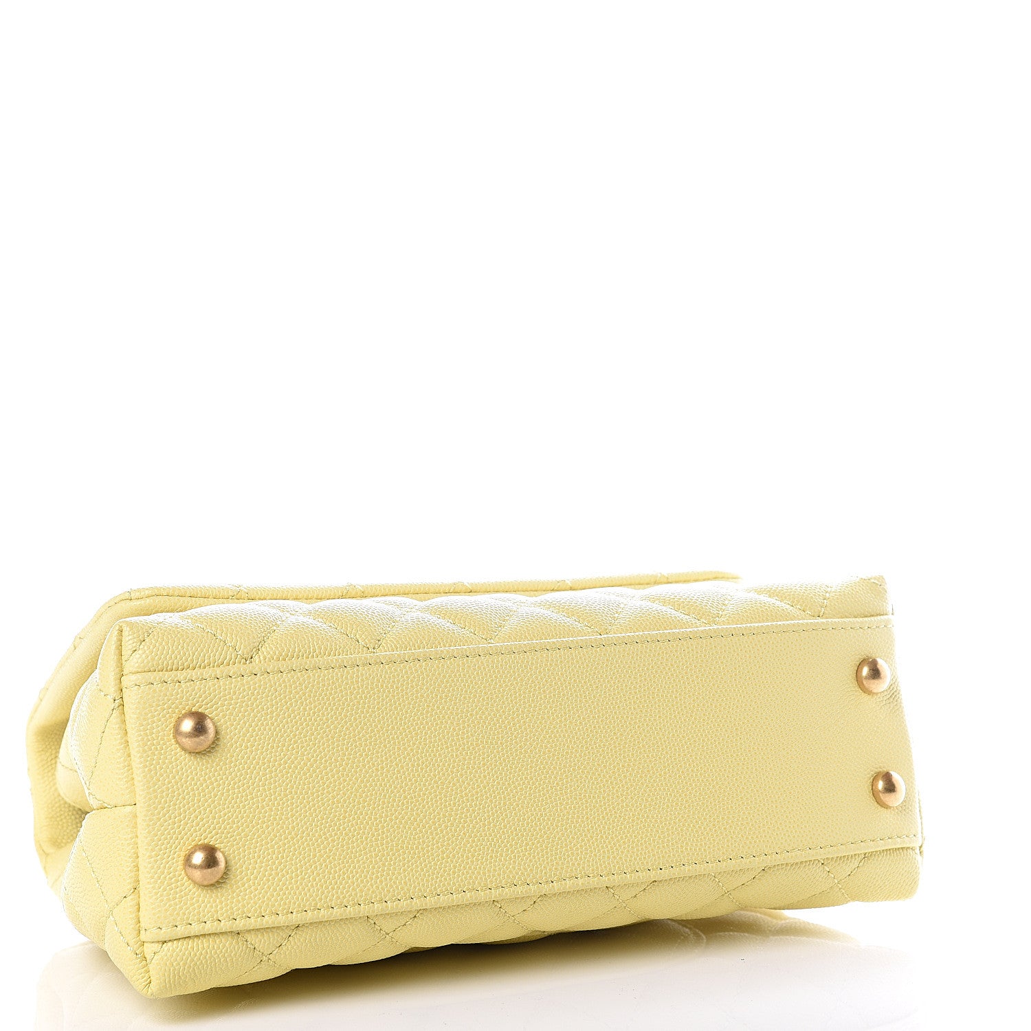 Chanel Caviar Quilted Mini Coco Handle Flap Yellow 3 of 10