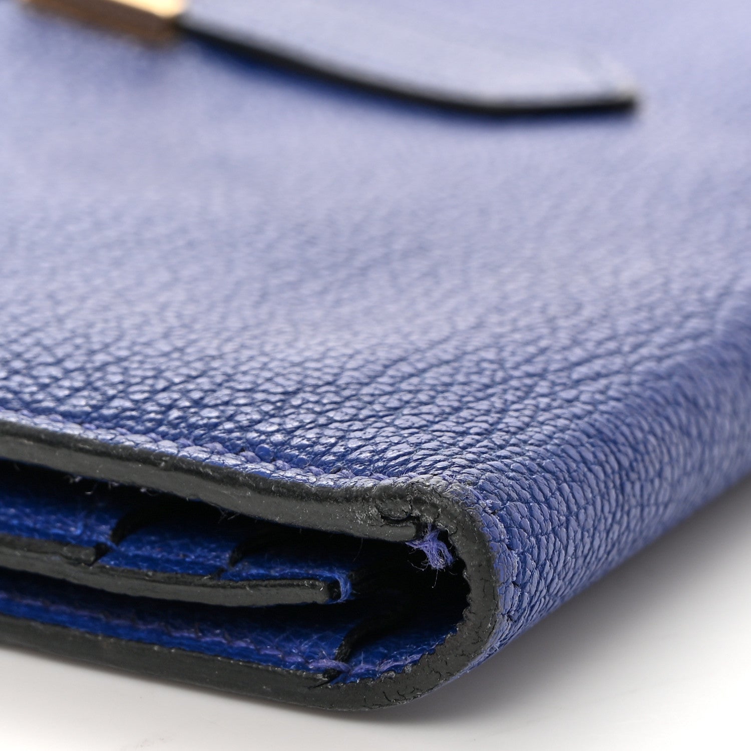 Hermes Chevre Mysore Bearn Gusset Wallet Bleu Electrique 9 of 13