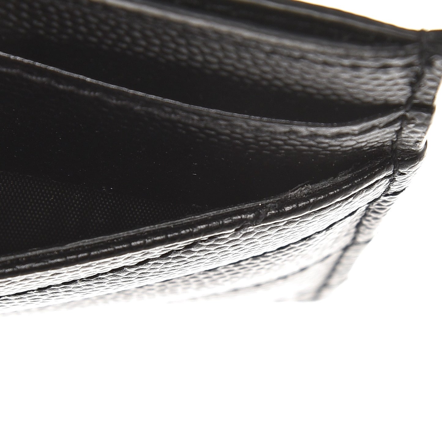 Grain De Poudre Matelasse Chevron Monogram Credit Card Case Black