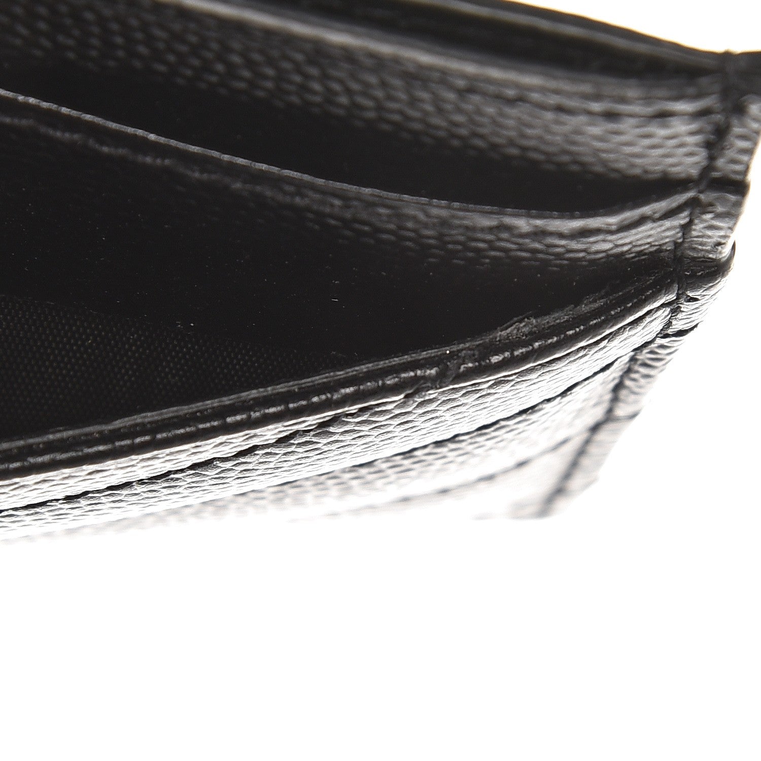 Saint Laurent Grain De Poudre Matelasse Chevron Monogram Credit Card Case Black 9 of 9