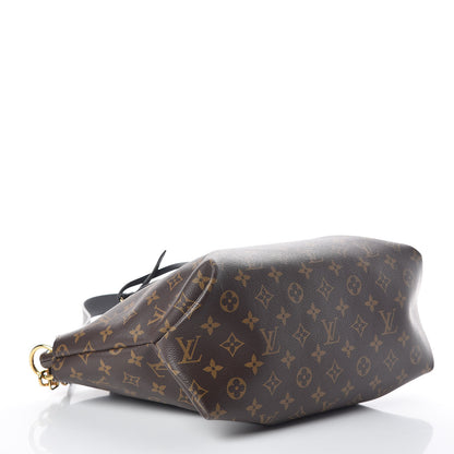 Louis Vuitton Monogram Flower Zipped Tote MM Black 5 of 9