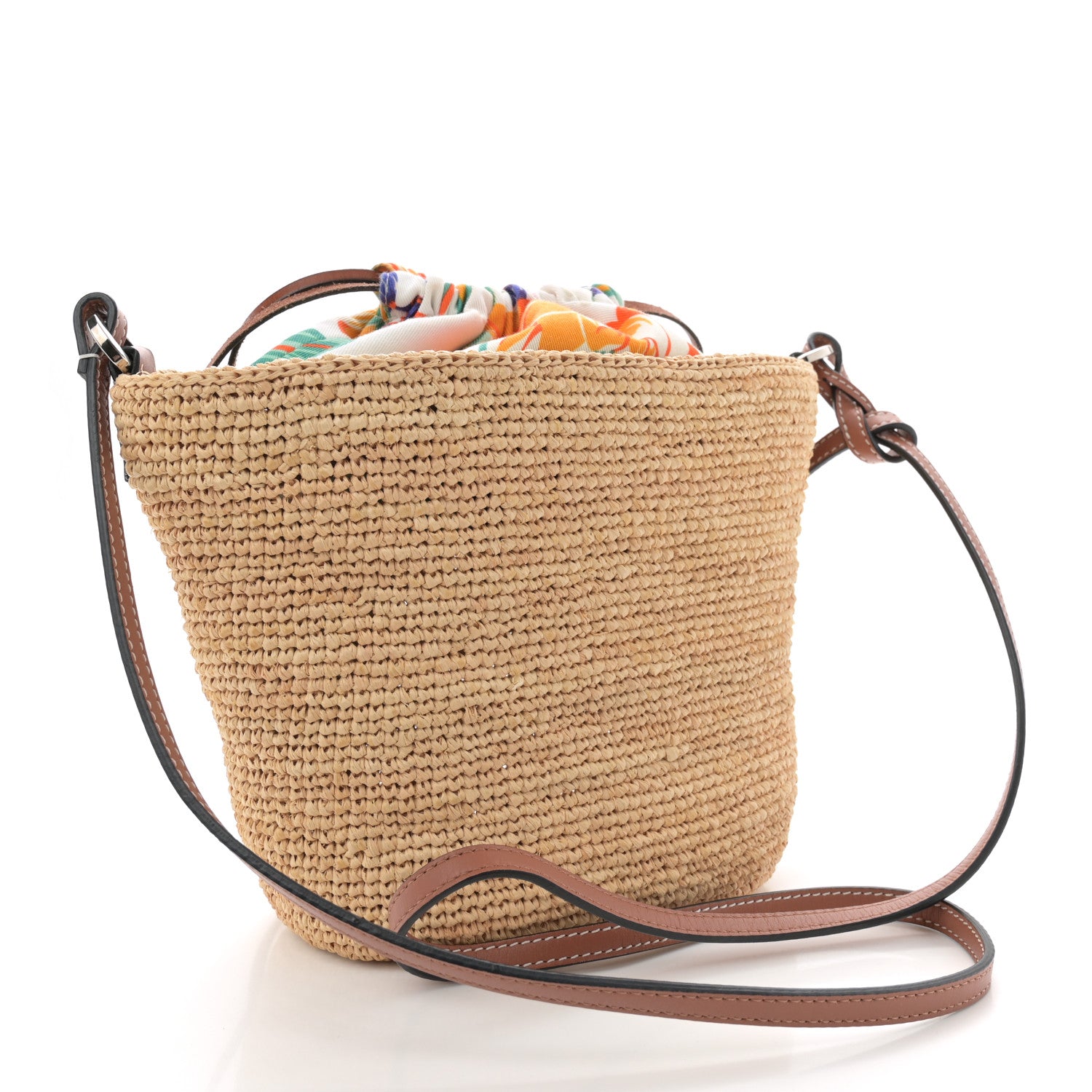 Loewe Calfskin Raffia Parrot Paulas Ibiza Pochette Bag Natural Tan 3 of 10