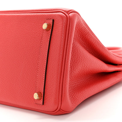 Hermes Taurillon Clemence Birkin 30 Rouge Pivoine 11 of 13