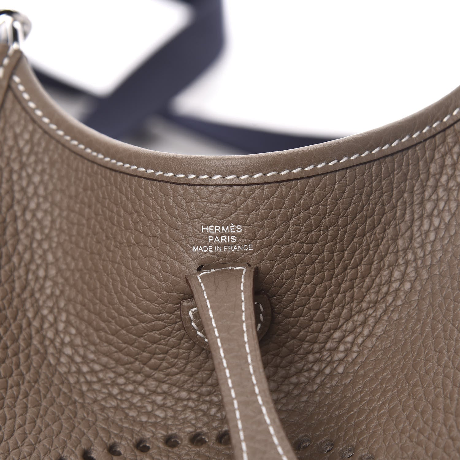 Hermes Taurillon Clemence Amazone Evelyne TPM Etoupe Bleu Indigo 6 of 11