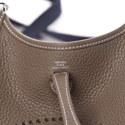 Hermes Taurillon Clemence Amazone Evelyne TPM Etoupe Bleu Indigo 6 of 11