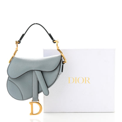 Christian Dior Goatskin Micro Saddle Bag Cloud Blue 9 of 9