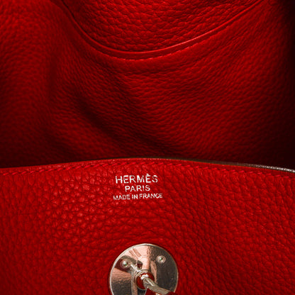 Hermes Taurillon Clemence Lindy 30 Rouge Casaque 6 of 7