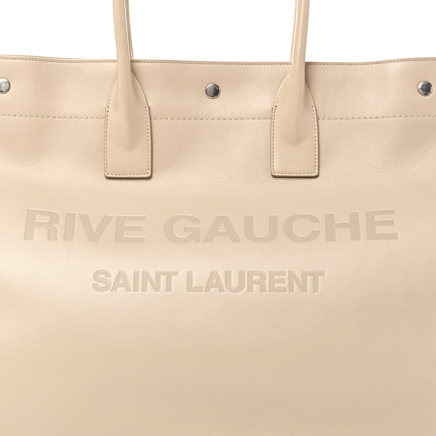 Saint Laurent Vitello Large Rive Gauche Tote Sea Salt 8 of 10