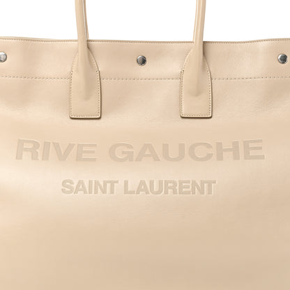 Saint Laurent Vitello Large Rive Gauche Tote Sea Salt 8 of 10