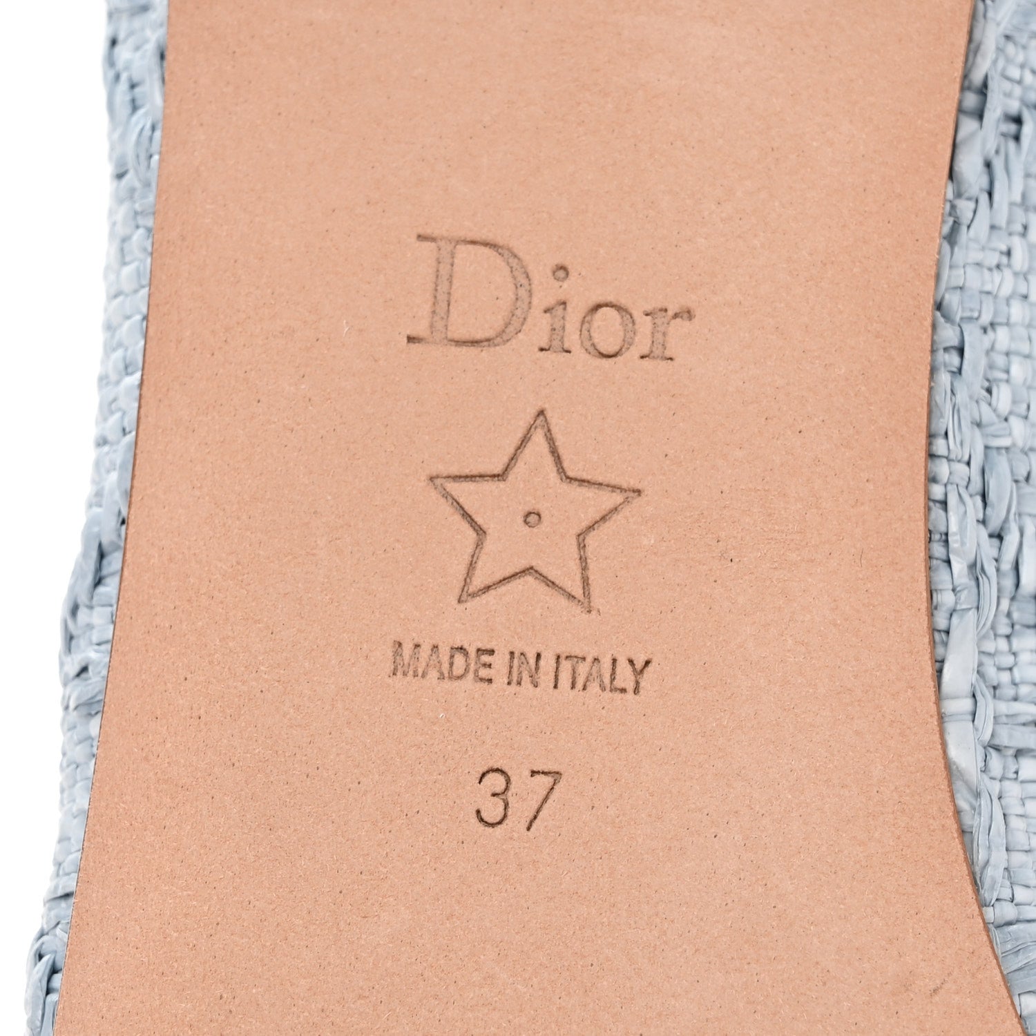 Christian Dior Raffia Cannage Ballet Flat 37 Bleu Pastel 7 of 10