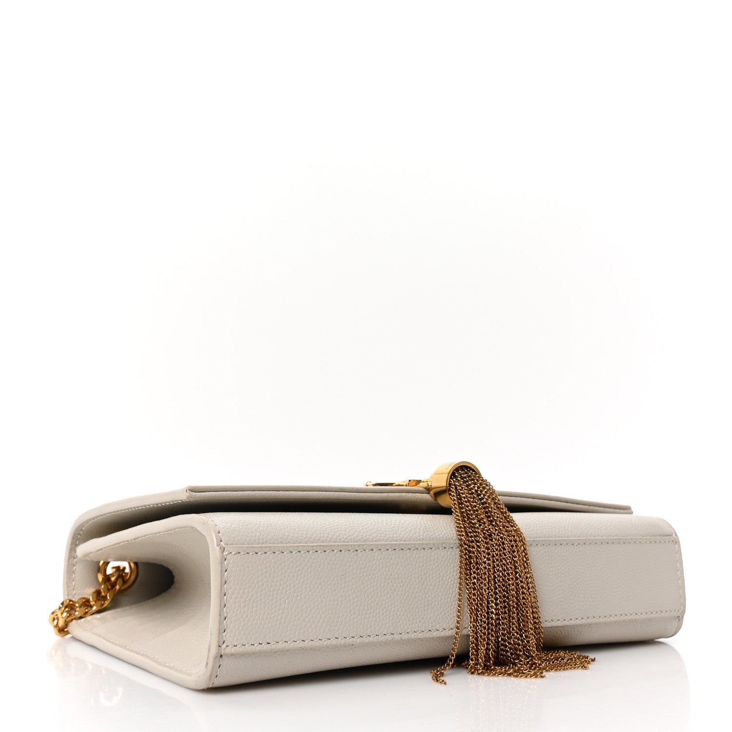 Saint Laurent Grain De Poudre Small Classic Monogram Kate Tassel Satchel Crema Soft 4 of 10