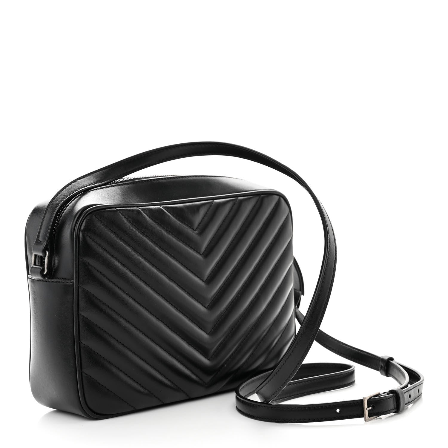 Saint Laurent Calfskin Matelasse Monogram Lou Camera Bag Black 3 of 13