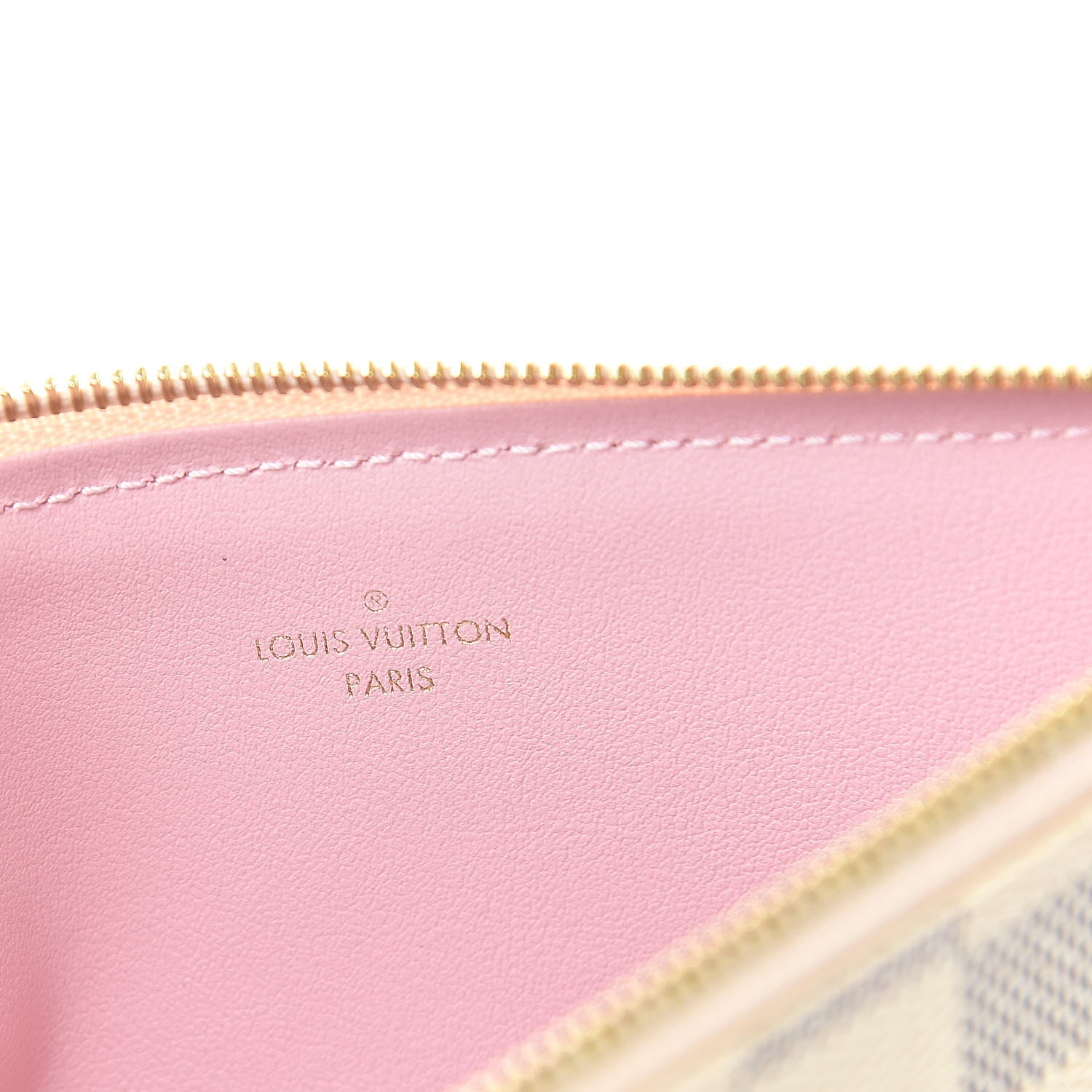 Louis Vuitton Damier Azur Felicie Chain Wallet Zippered Insert Rose Ballerine 6 of 6
