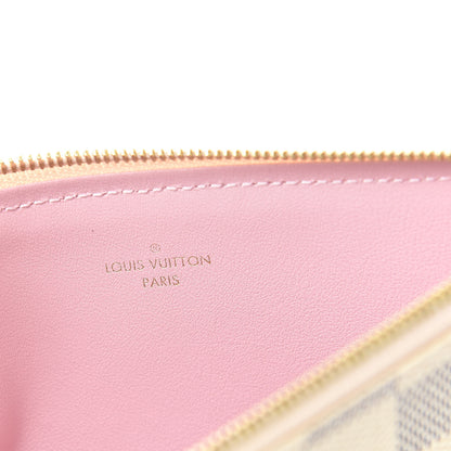 Louis Vuitton Damier Azur Felicie Chain Wallet Zippered Insert Rose Ballerine 6 of 6