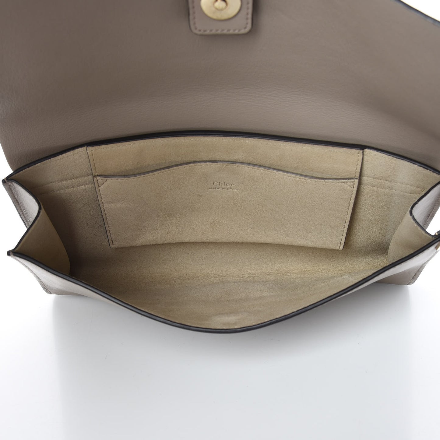 Suede Calfskin Faye Clutch Motty Grey