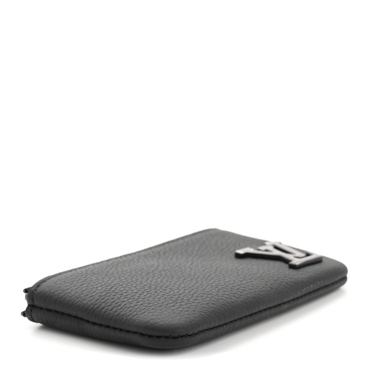 Grained Calfskin Aerogram Key Pouch Black