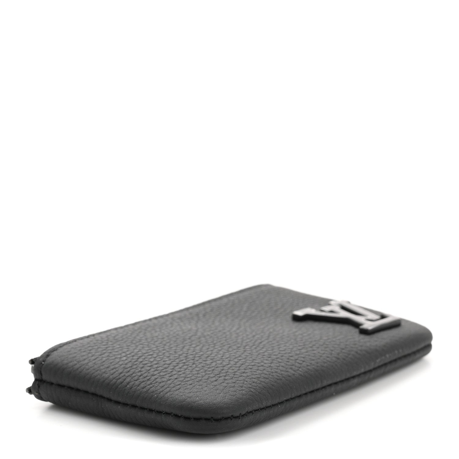 Louis Vuitton Grained Calfskin Aerogram Key Pouch Black 4 of 7