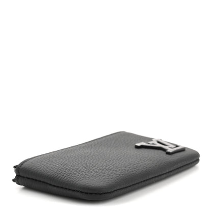 Louis Vuitton Grained Calfskin Aerogram Key Pouch Black 4 of 7