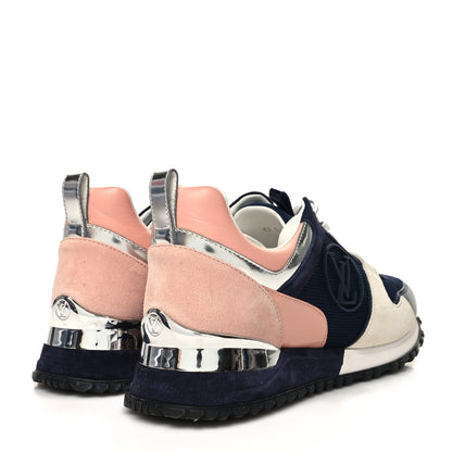 Louis Vuitton Suede Calfskin Run Away Sneakers 37 Blue Pink White 4 of 9