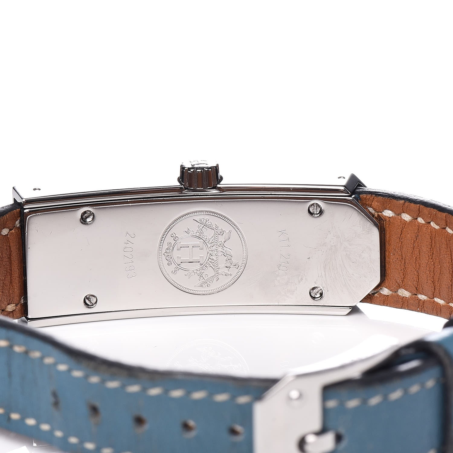 Hermes Stainless Steel Swift 15mm Kelly II Quartz Watch Blue Jean 7 of 9