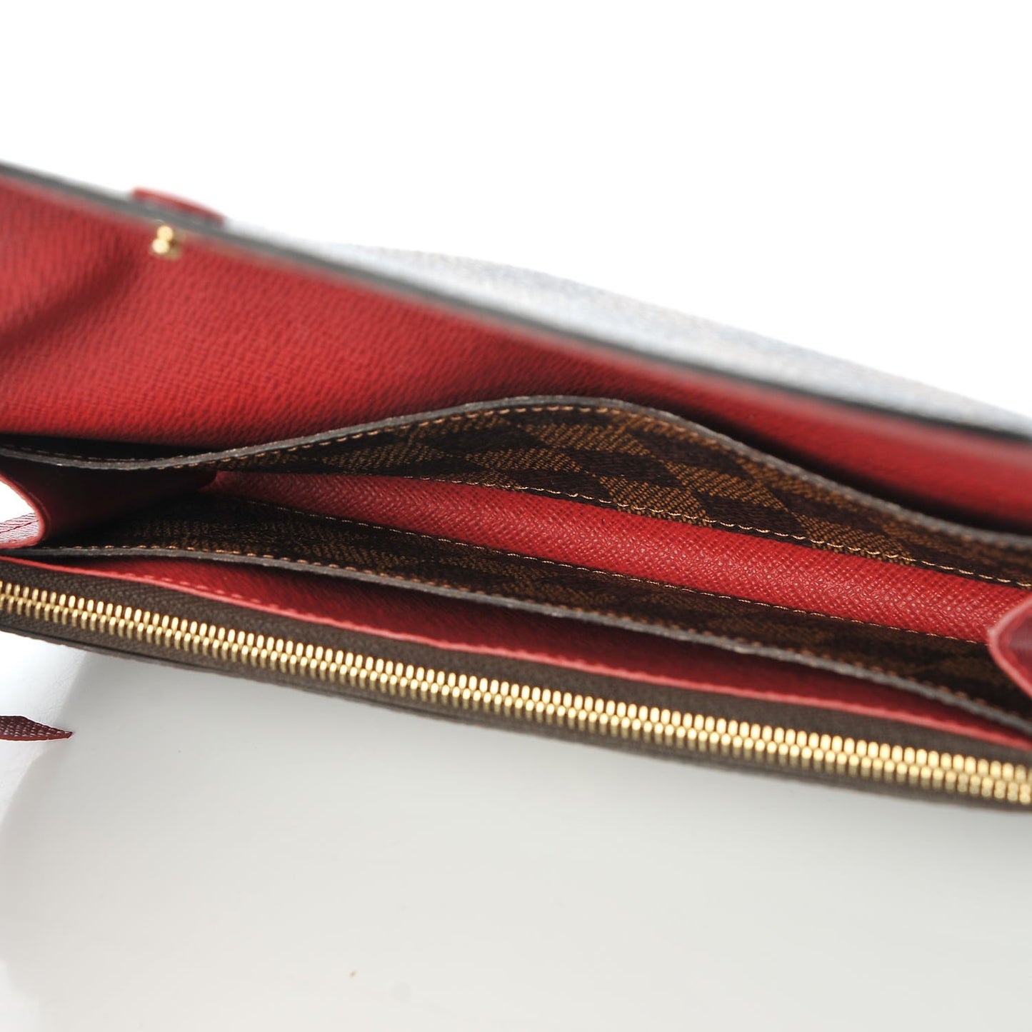 Damier Ebene Emilie Wallet Red