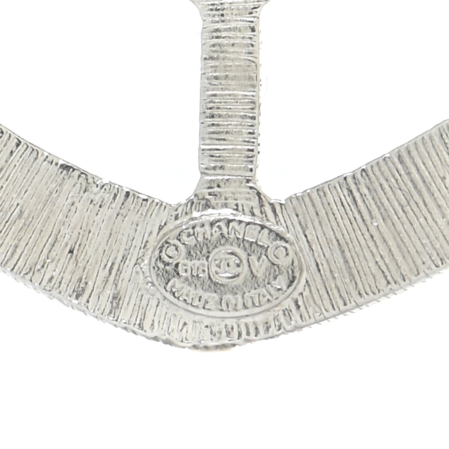 Swarovski Baguette Crystal CC Shield Brooch Silver