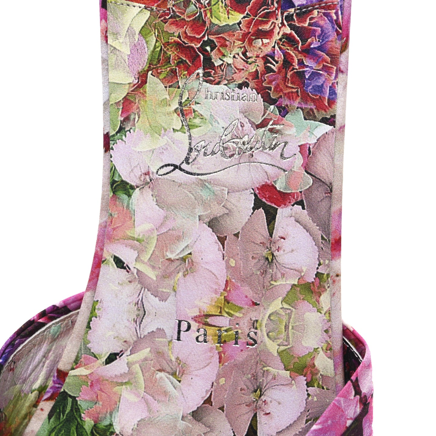 Crepe Satin Celebration Print Nicol Is Back Flat Sandals 39  Multicolor