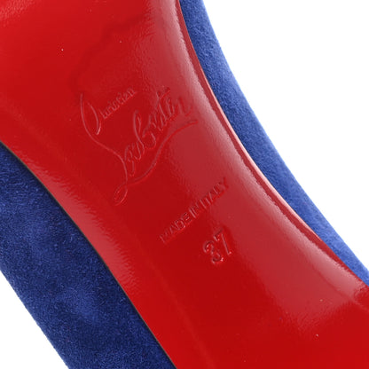 Christian Louboutin Veau Velours Pigalle Follies 70 Pumps 37 Metal Blue 6 of 7