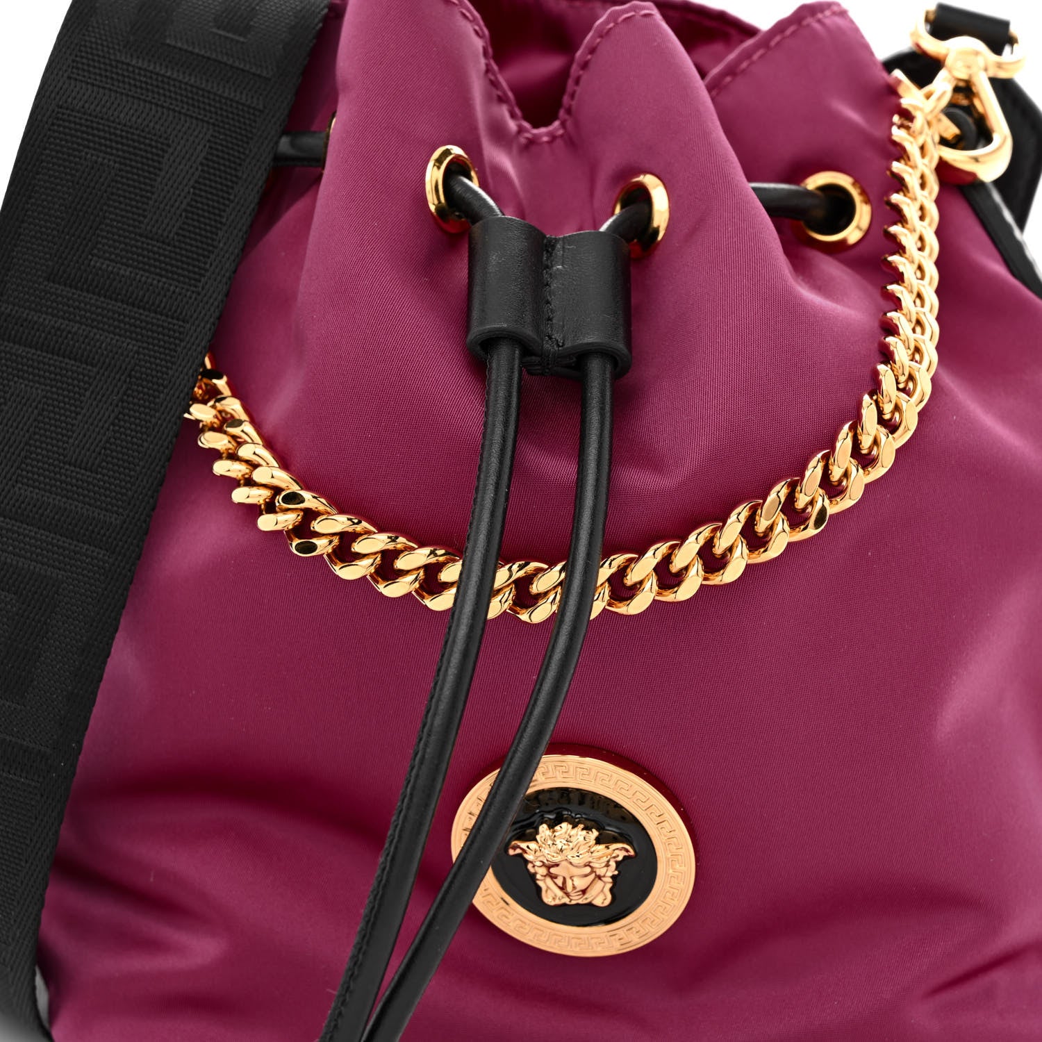Versace Nylon Medusa Bucket Bag Dahlia Black 8 of 10