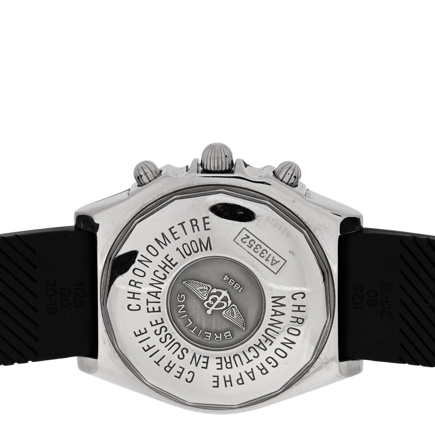 Stainless Steel Rubber 39mm Chronomat Automatic Watch Black A13352