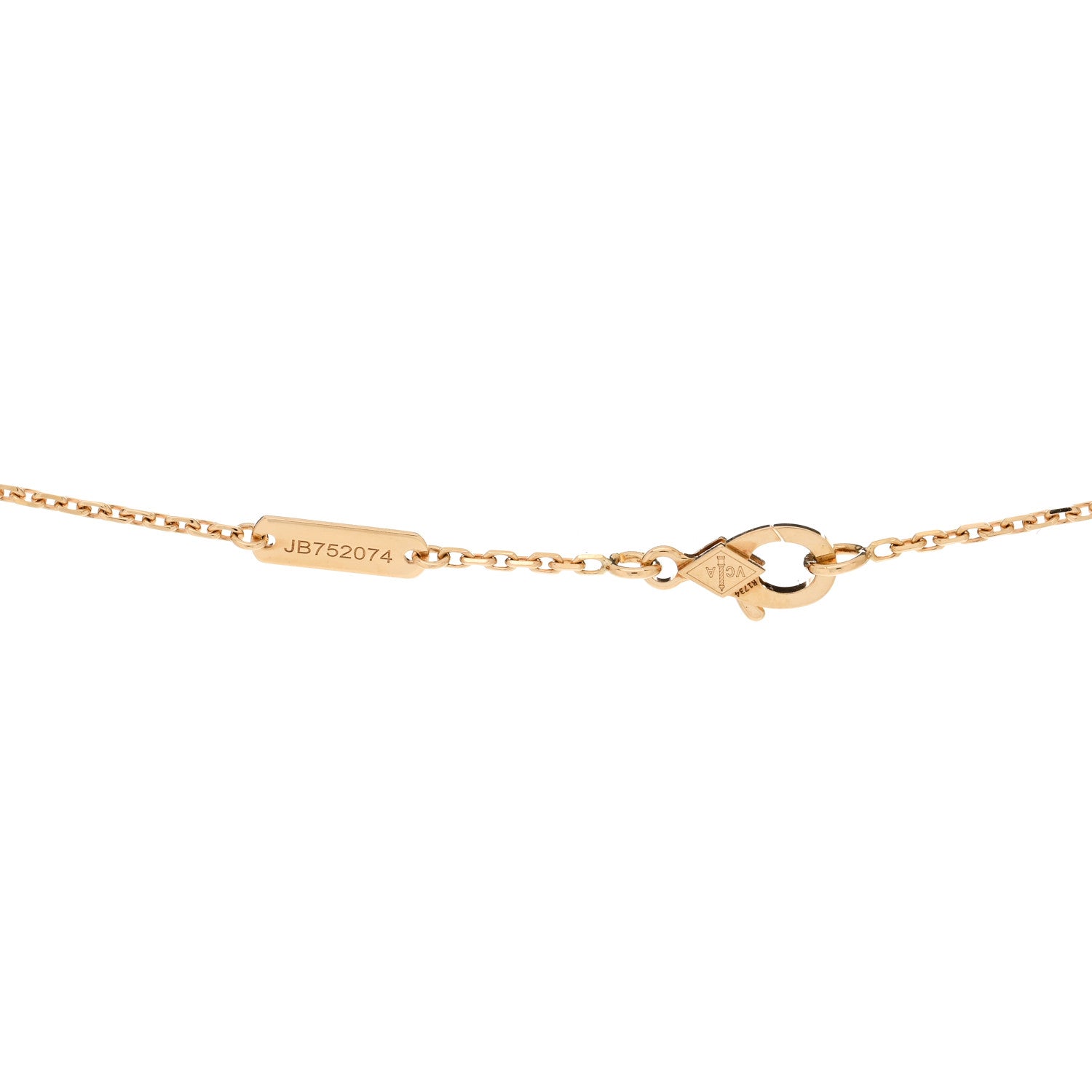 Van Cleef & Arpels 18K Yellow Gold Mother of Pearl Vintage Alhambra Pendant Necklace 4 of 5