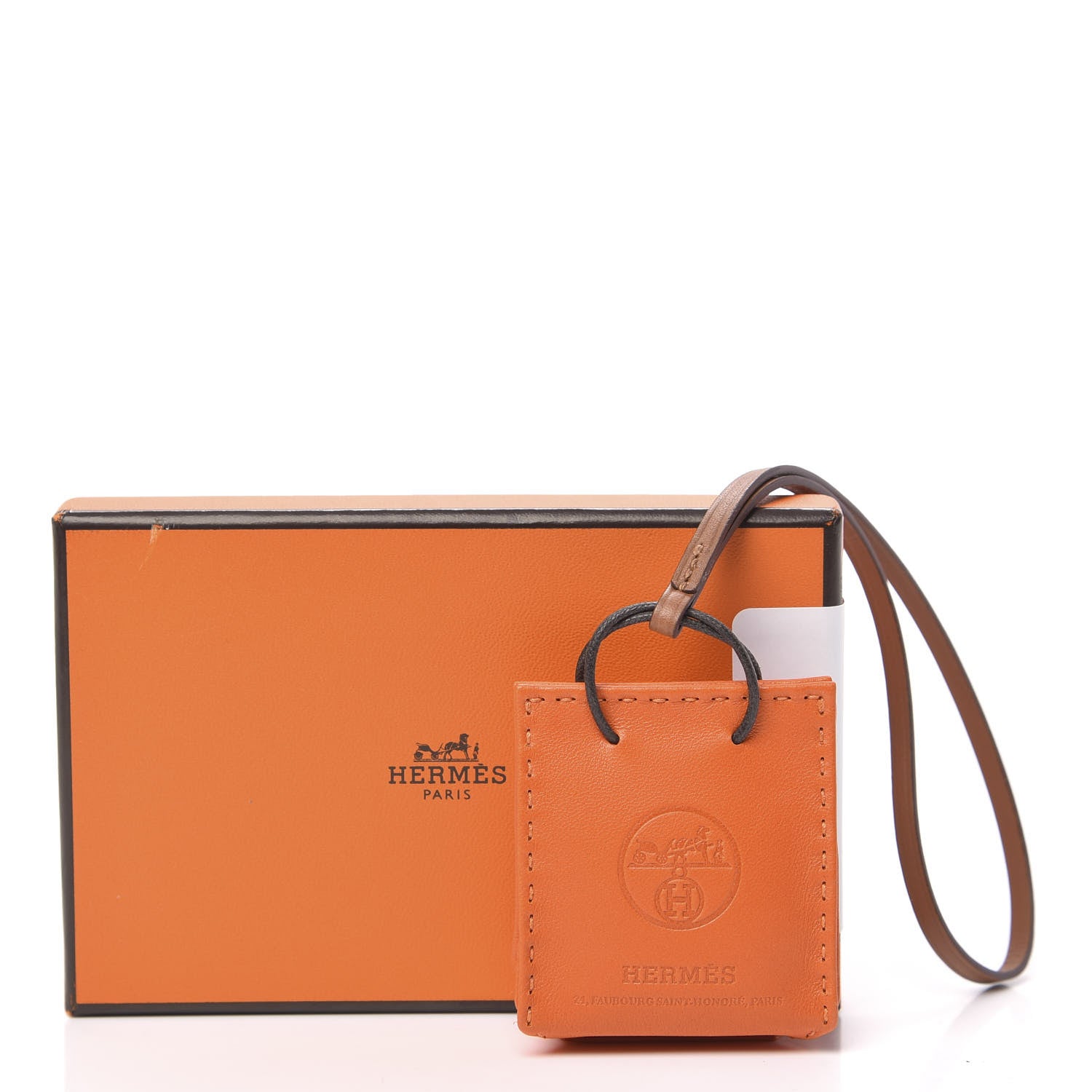 Hermes Milo Lambskin Swift Shopping Bag Charm Feu Gold 4 of 4