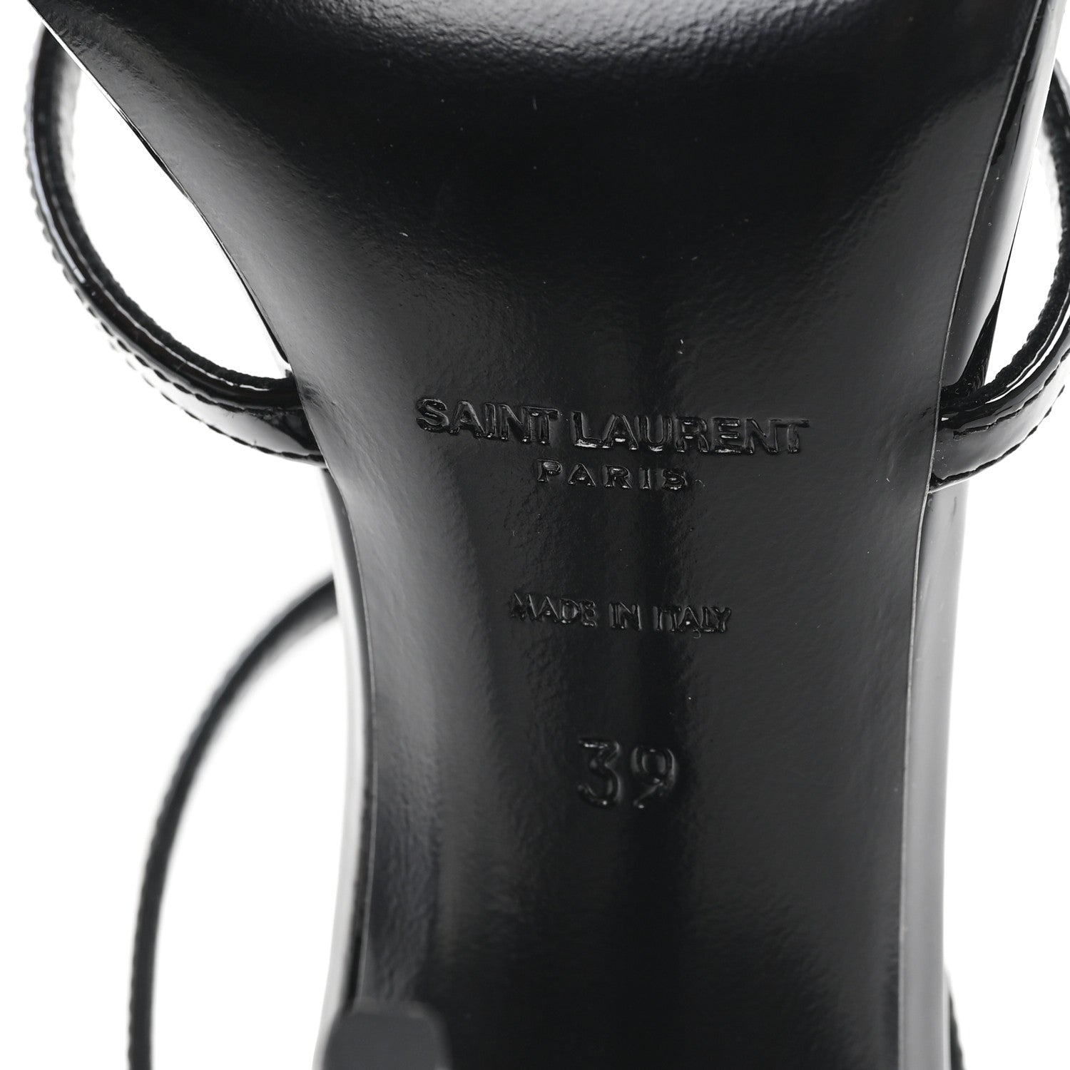 Saint Laurent Vernice Chiffon Cassandra 100 Ankle Strap Sandals 39 Black 7 of 10