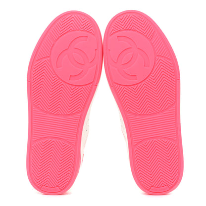 Chanel Calfskin Womens Logo Sneakers 36 Fuchsia White 6 of 9