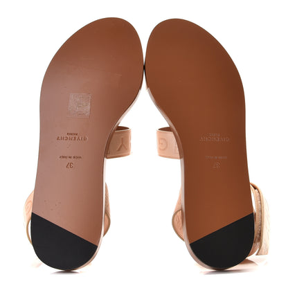 Givenchy Calfskin Logo Ankle Strap Sandals 37 Brown 5 of 10
