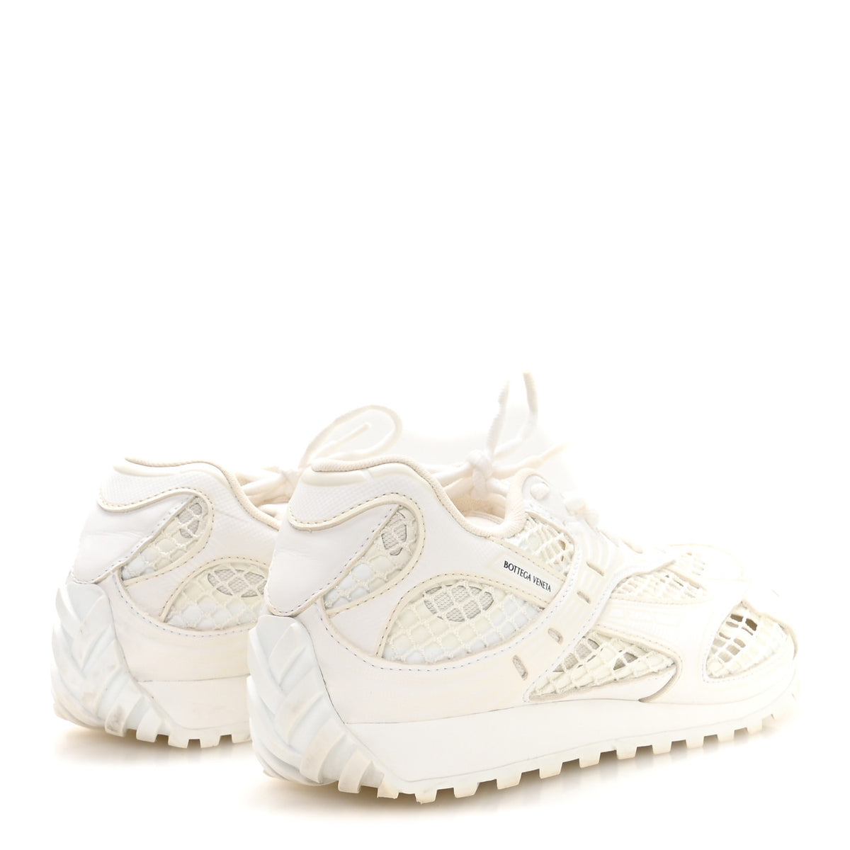 Calfskin Fishnet Fabric Orbit Sneakers 38 White